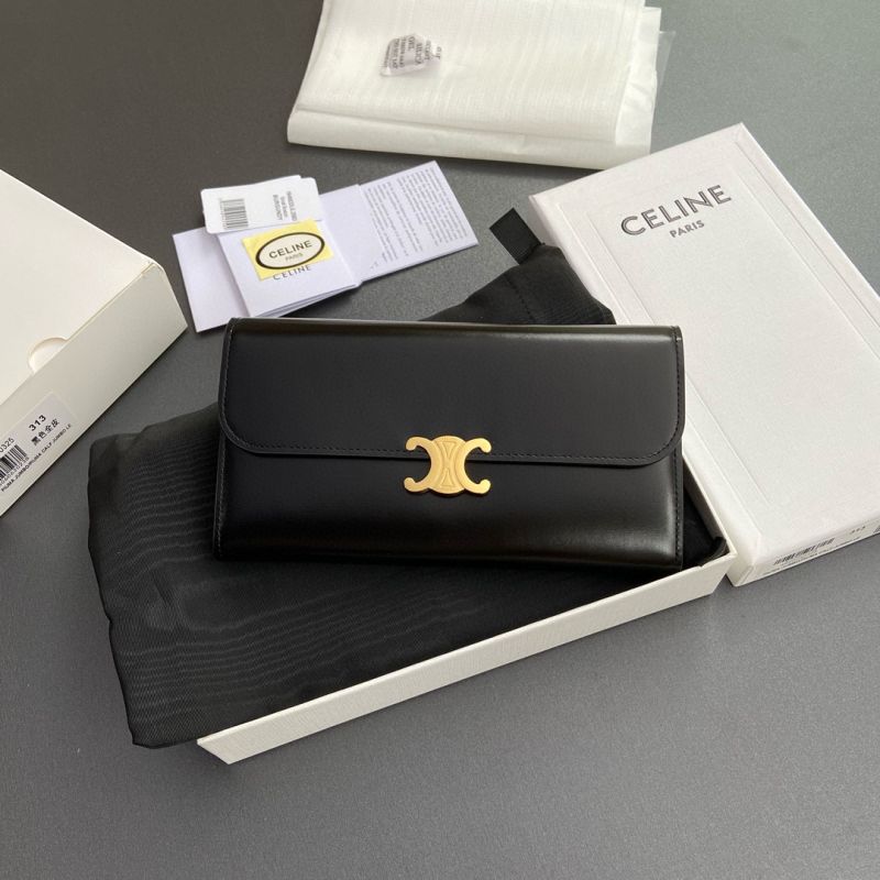 Celine Triomphe Long  wallet-Black
