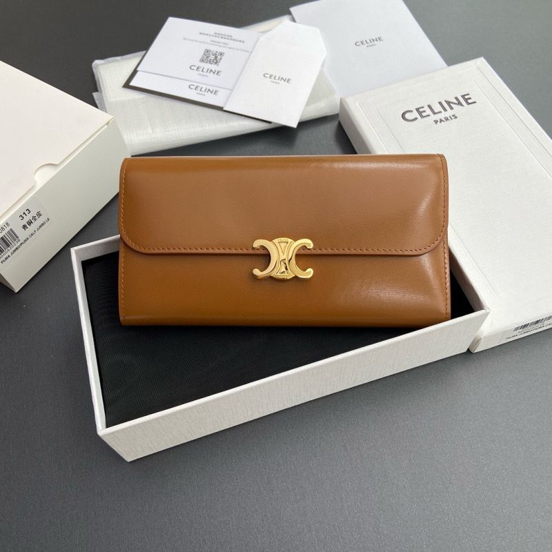 Celine Triomphe Long  wallet-Tan