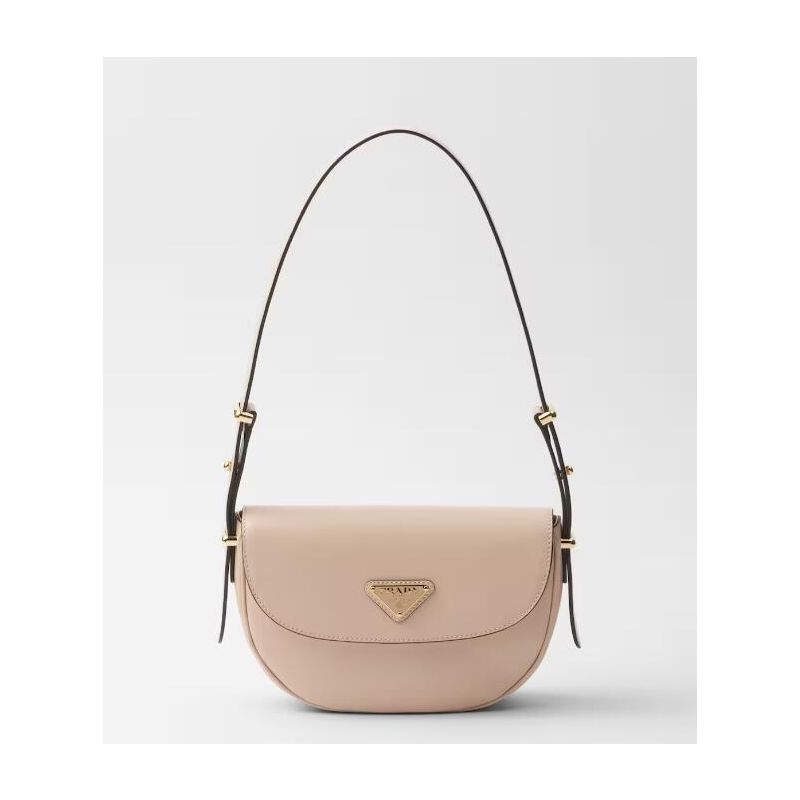 Prada Arqué leather shoulder bag with flap