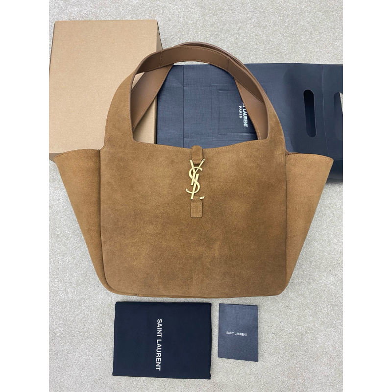 LE 5 À 7 BEA aus Wildleder-CARAMEL COGNAC