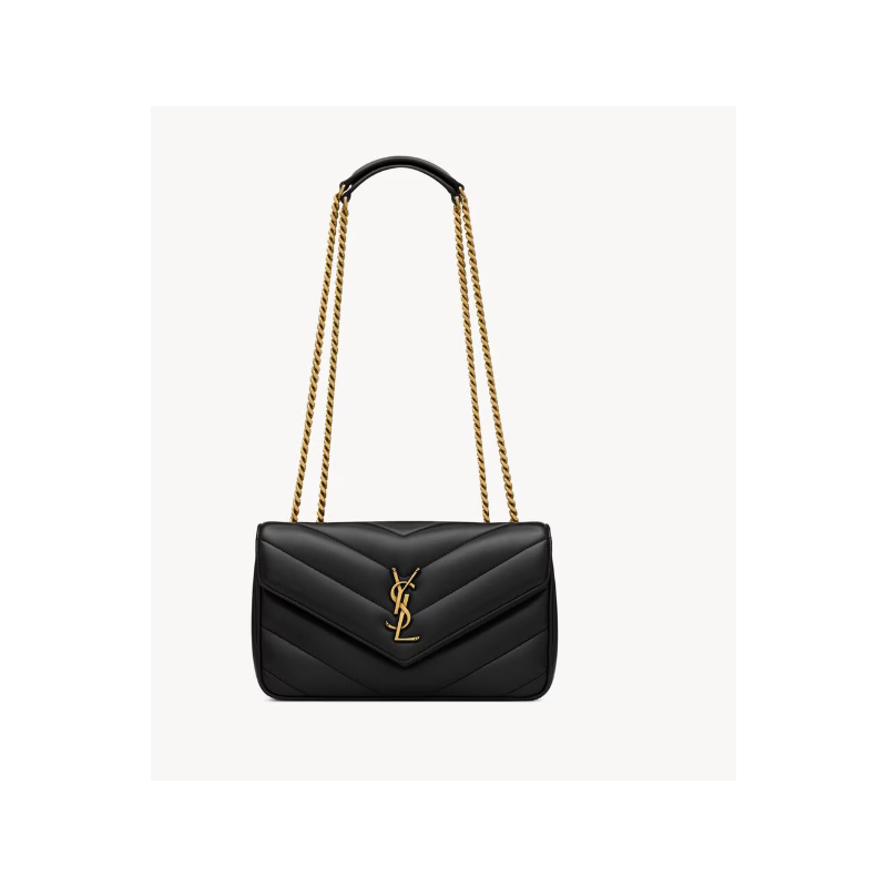 Saint Laurent Loulou Small in matelasse lambskin-Black