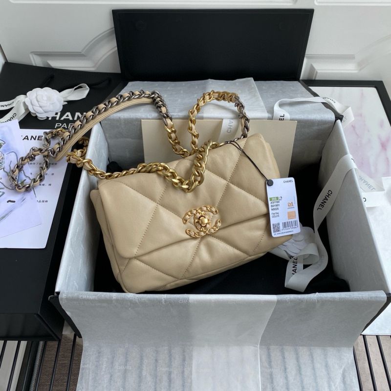 Chanel 19 Handbag Medium size -Beige