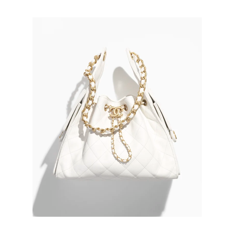 Chanel 25 Small handbag -White Grained leather 