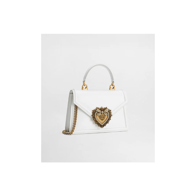 Dolce Gabbana Small Smooth Calfskin Devotion bag-White