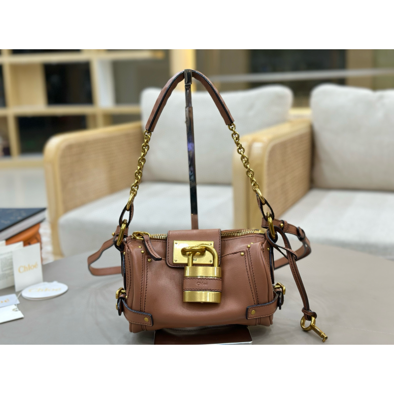 Chloe Paddington Small Chain Bag-Brown