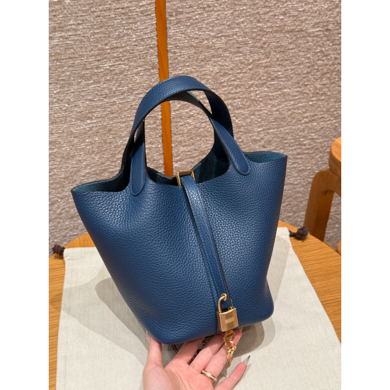 Hermes Picotin Lock Bag 18/22-Deep Blue