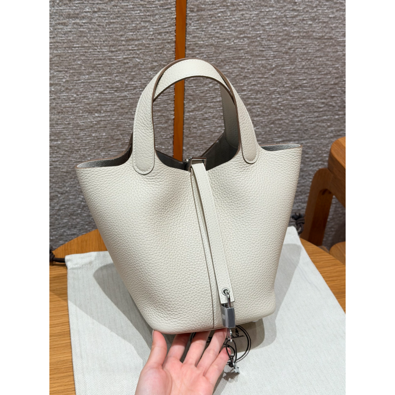 Hermes Picotin Lock Bag 18/22-Craie