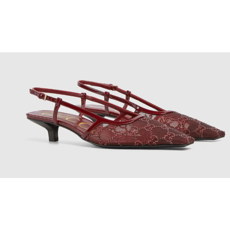 Women's GG crystal slingback pump