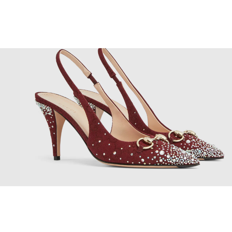 Women's slingback pump with crystal Horsebit