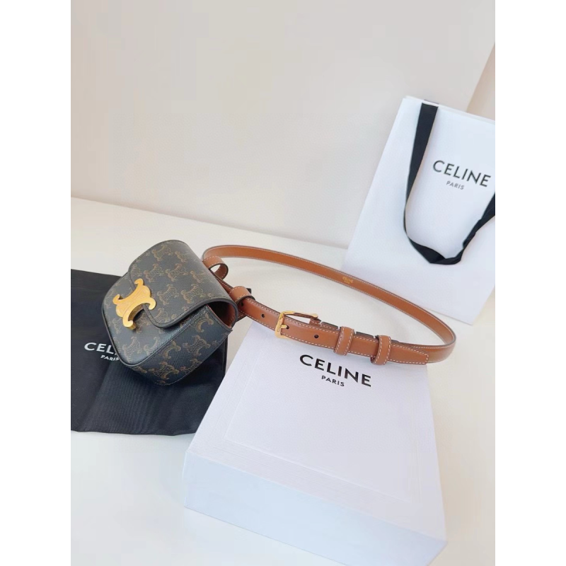 Celine Triomphe Mini Belt with Pouch