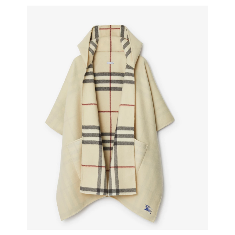 Burberry Reversible Check Cashmere Hooded Cape 