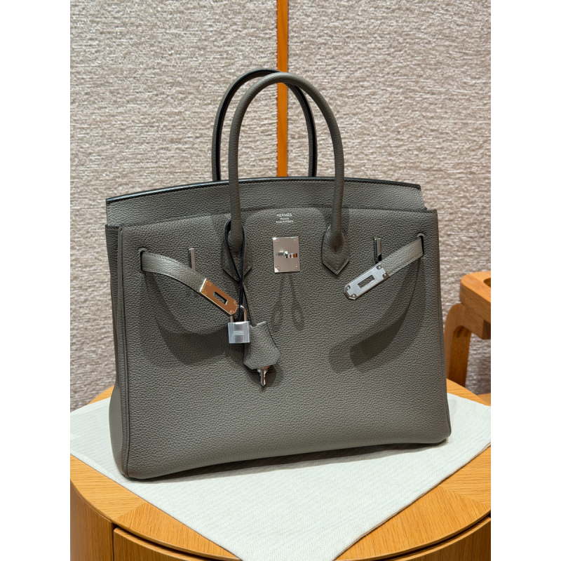 Hermes Birkin 35  in Togo leather-Etain