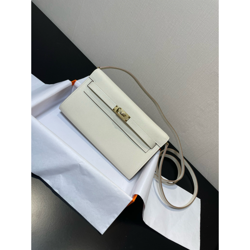 Hermes Kelly To Go Shoulder Bag /Wallet-Cream white 