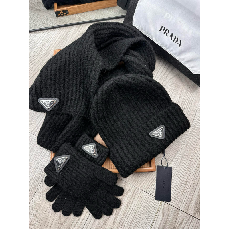 Prada Cashmere Hat/Scarf/Gloves