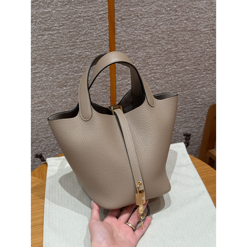 Hermes Picotin Lock Bag 18/22-Gris Tourtlle